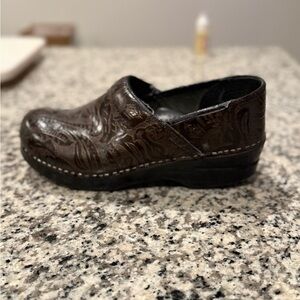 Dansko XP Brown Embossed Slip-On Clogs